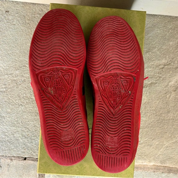 Gucci Ace Red Leather with Gold Insect Embroidery Sneakers for Men 🔥 - Picture 7 of 9
